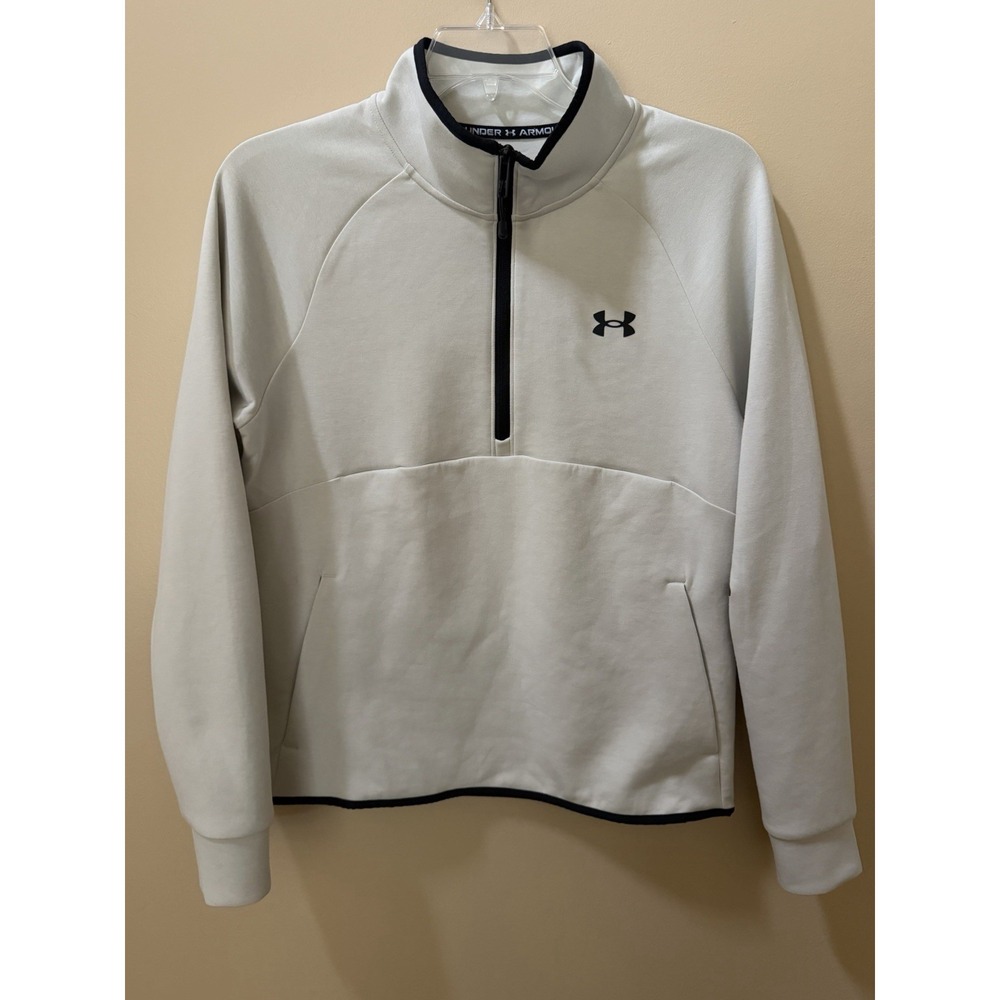Men's Under Armor Summit White Unstoppable Fleece 1/2 Sweatshirt Size Small NWT